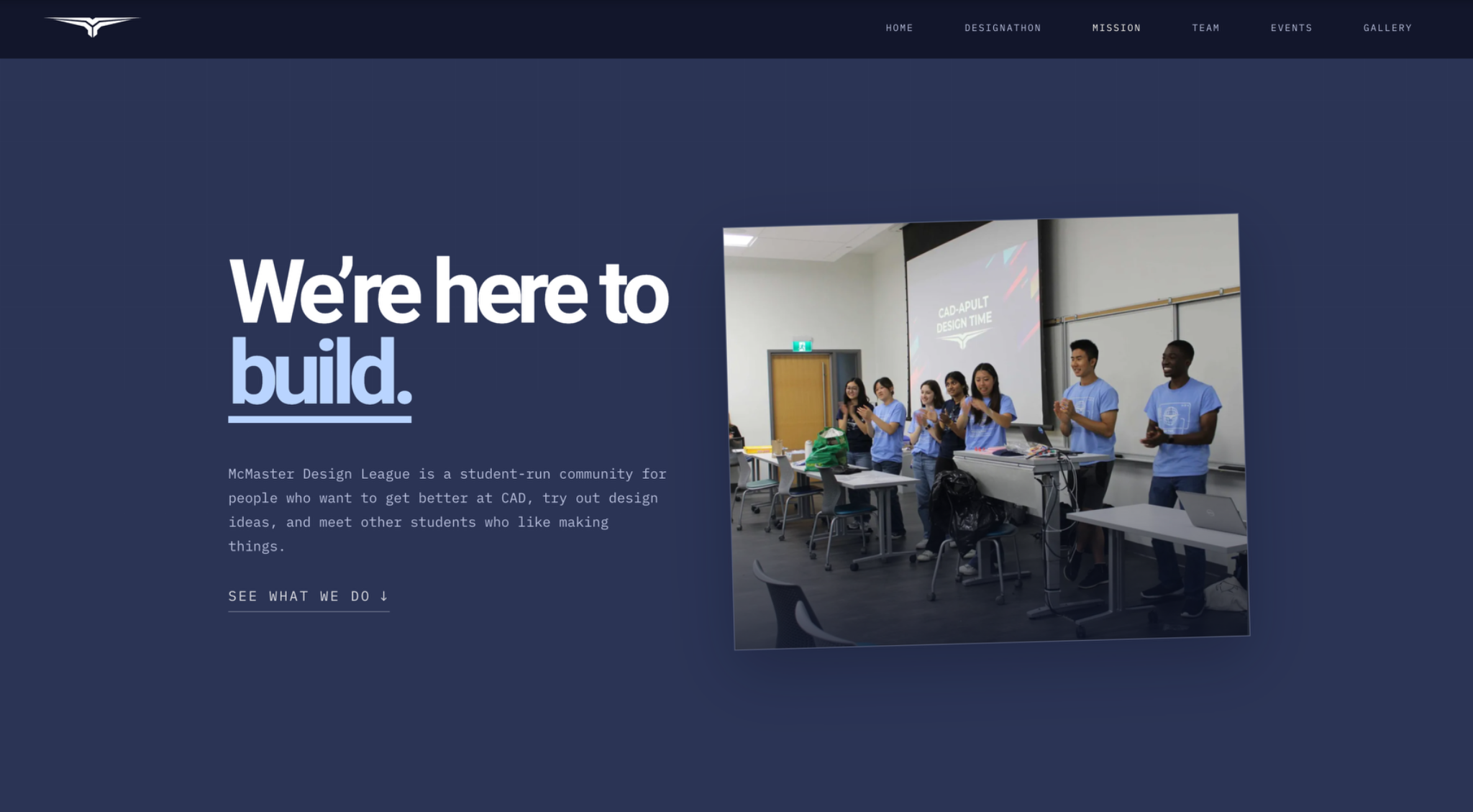 McMaster Design League Designathon website