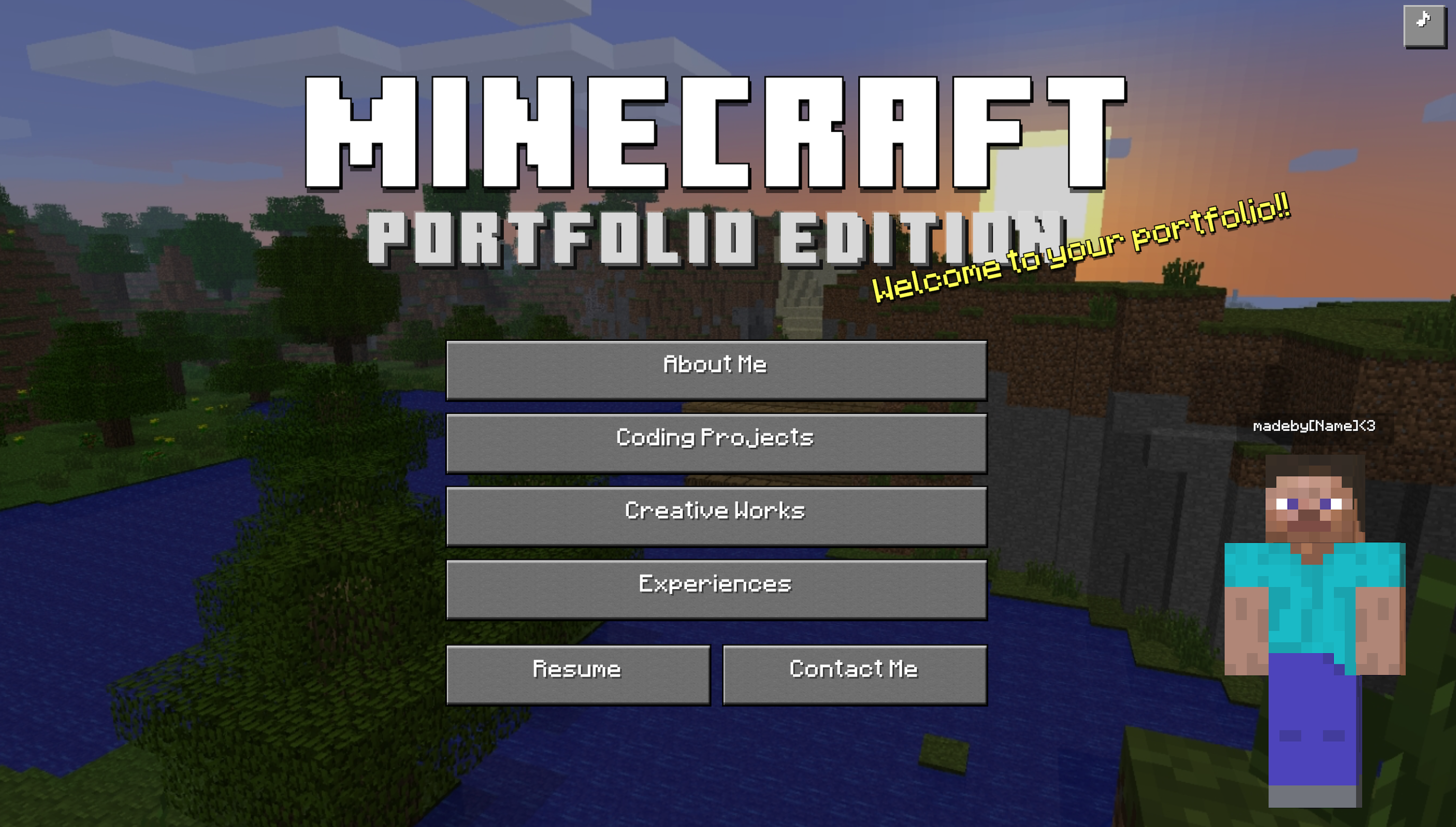 Minecraft Portfolio Template
